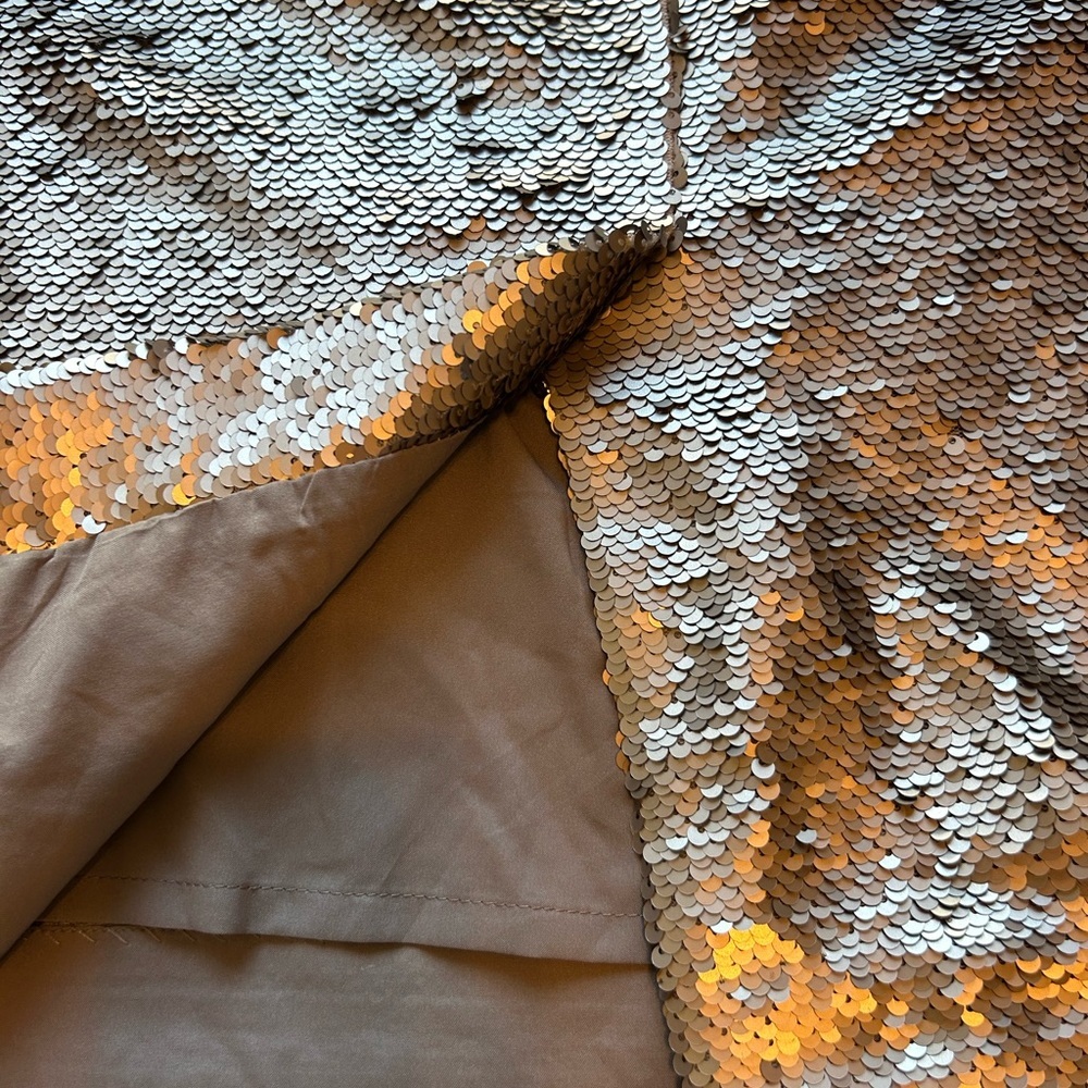 Banana Republic Matte Silver Sequin Pencil Skirt 10 Glam Holiday NYE - Picture 8 of 11